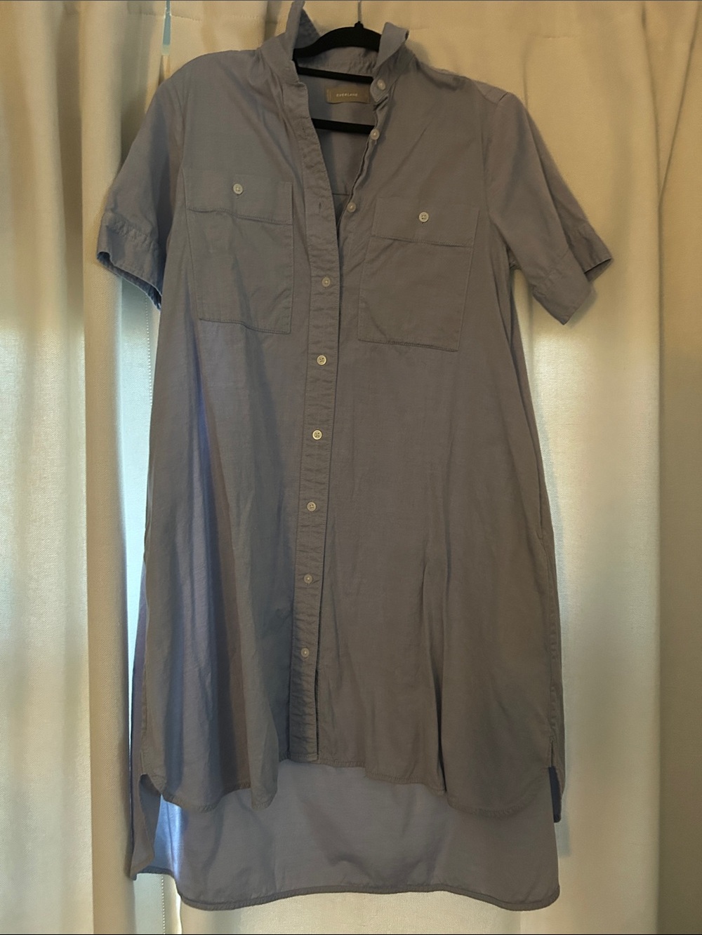 Everlane Light Blue High-Low Shirt Dress